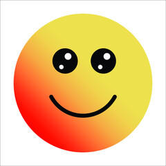 Cute gradient smiling emoji on white background.