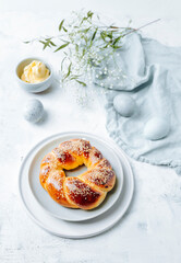 Easter bread and eggs