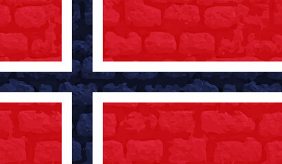 Grunge Norway flag. Norway flag with waving grunge texture.