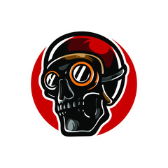 Skull Motor Head Mascot Logo