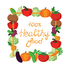 Healthy food - motivational poster or banner with hand-lettering phrase