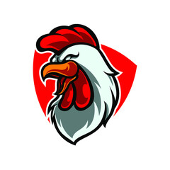 Rosster Head Shield Mascot Logo 