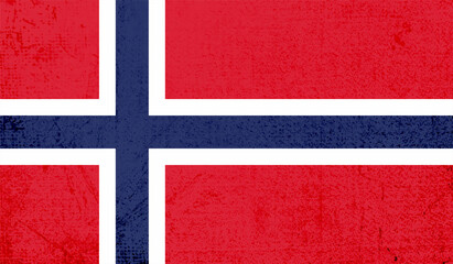 Grunge Norway flag. Norway flag with waving grunge texture.