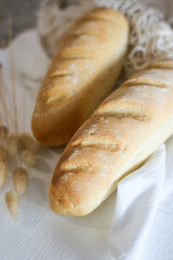 French baguette with a crisp crust and tender flesh inside