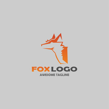 Creative Fox Head Logo Symbol Vector Design