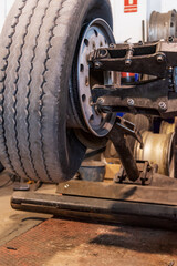 Truck tire repair machine