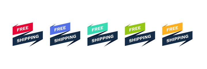 Free shipping banner ads icon vector. Free delivery service logo badge. Fast shipping modern shape vector icon for transportation apps and websites.