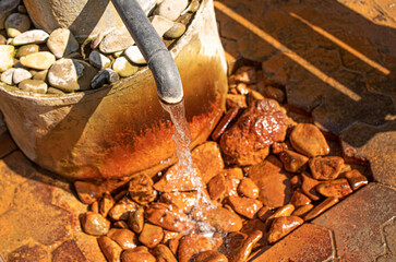 Source of mineral water with a high iron content.