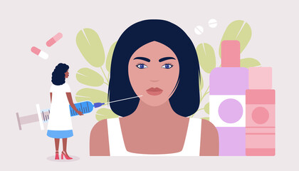 Cosmetology, dermatology concept