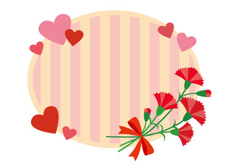 母の日 カーネーション ハート フレーム09【文字ナシ】