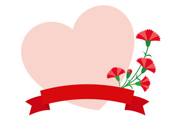 母の日 カーネーション ハート フレーム11【文字ナシ】