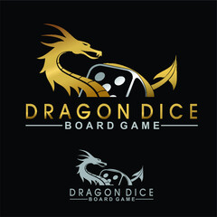 Logo design template with dragon theme