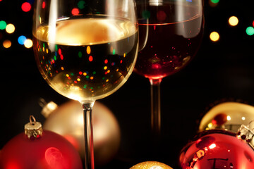 Wine glasses ready for celebrating / Glasses of wine