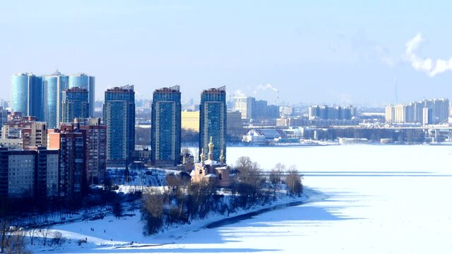 St. Petersburg in the winter, time lapse