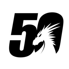 Anniversary Logo design template with dragon theme