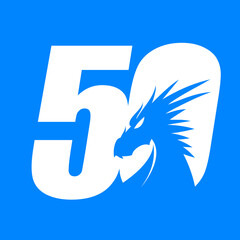 Anniversary Logo design template with dragon theme