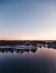 Djurgården on a winter morning at sunrise, Stockholm Sweden - 422103148