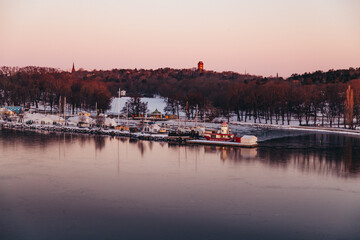 Djurgården on a winter morning at sunrise, Stockholm Sweden - 422103319