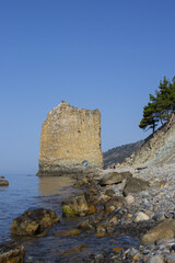 Fototapeta na wymiar Parus Rock - a natural attraction of Gelendzhik