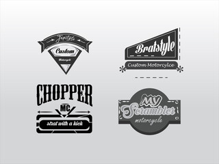 old custom motorcycle Label collection