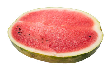 Juicy watermelon slice isolated on white background.