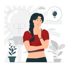 A Woman find An idea concept Illustration