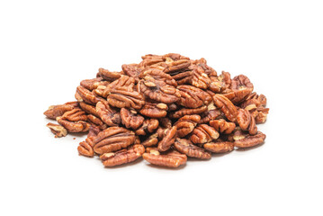 Pecan-nut isolated on white background. Top view.
