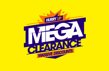 Naklejka na ściany i meble End of season mega clearance, massive discounts, advertising sale banner