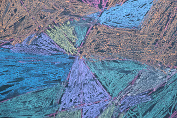 Abstraction, lines drawn by a child's hand on a drawing board