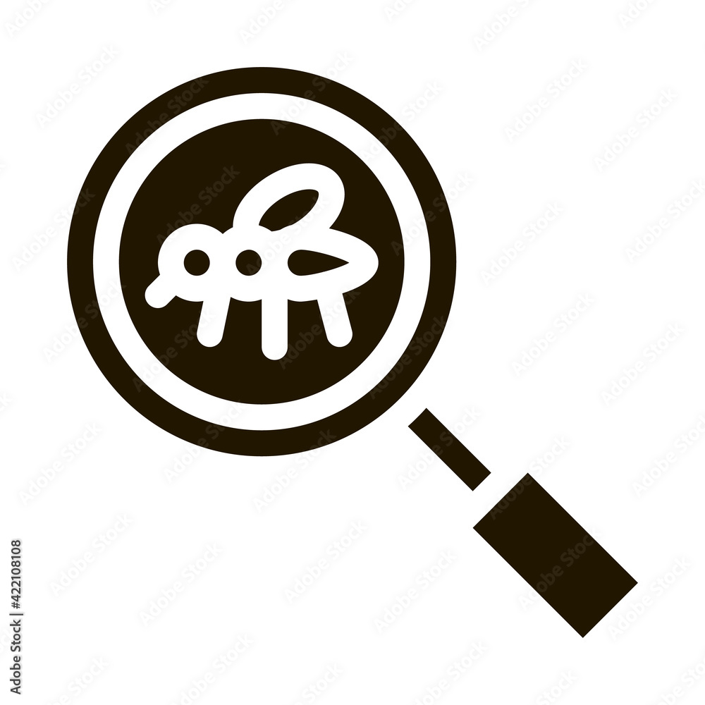 Sticker Mosquito Search Icon Vector Glyph Illustration