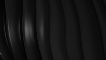 Black gray gradient geometric abstract background. Elegant curved lines and shape with color graphic design. 3d Rendering...