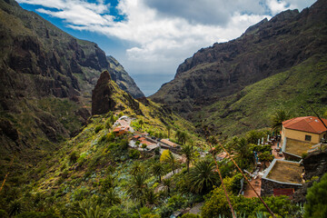 Village of Masca and Masca valley at Tenerife Canary Islands