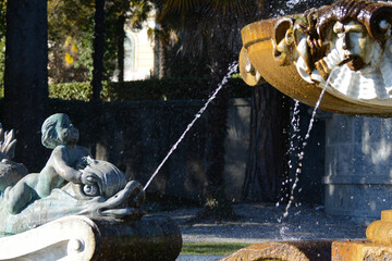 La fontana del parco Teresio Olivelli nel comune di Tremezzina, sulle rive del Lago di Como.