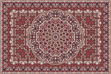 Rich persian colored carpet ethnic pattern. - 422109102