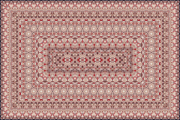 Rich persian colored carpet pattern. - 422109536