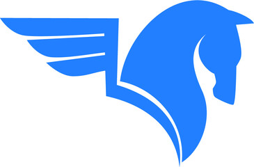Obraz premium Logo design template with a pegasus theme