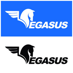 Logo design template with a pegasus theme