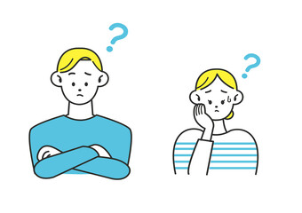 考える父親と母親 はてな セット