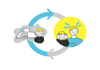 勉強が嫌いな子供を叱る父親 悪循環サイクル