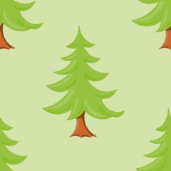 Seth collection of summer green trees different trees illustration on a white background nature stylization forest patern seamless