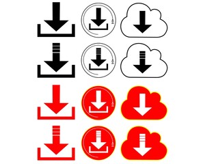 icon button download, vector ilustration download, downloading sign symbols