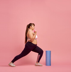 Overweight woman shows an indecent gesture