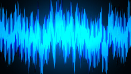 Speaking sound  wave lines illustration. Abstract blue gradient motion background.
