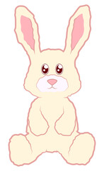 Rabbit toy cute cartoon animal vector isolated colorful illustration