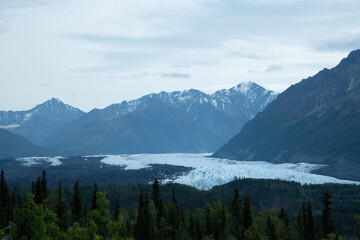 Matanuska Glacier, Alaska with mountains in the background