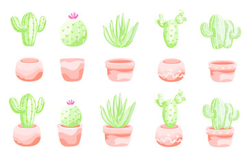Set Of Cute Cactus