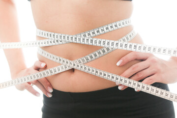 Successful weight loss, beautiful female waist, diet concept 성공적인 체중 감소, 아름다운 여성 허리, 다이어트 개념