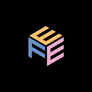 Hexagon design with letter EFE