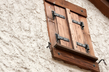 Shutters on windows on French house, Haute Savoie, France