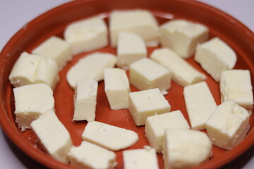 Paneer or Cheese isolate on white background